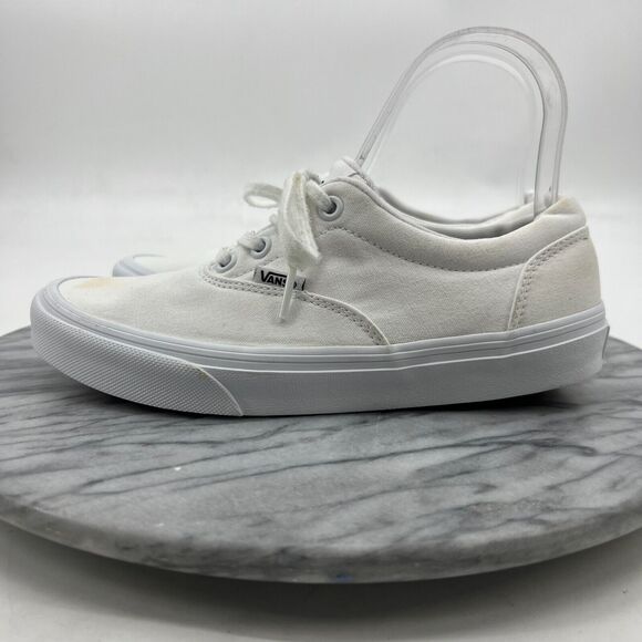 Vans Sneakers Womens 6.5 White Canvas Sneaker Low Top Lace Up Classic Skate Shoe - Picture 8 of 12